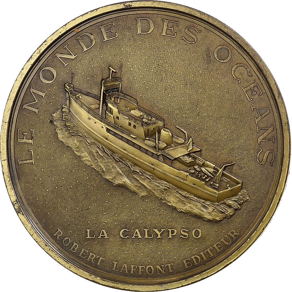 Francia, medalla, Cousteau, Le Calypso, Latón, Duboc, MBC+