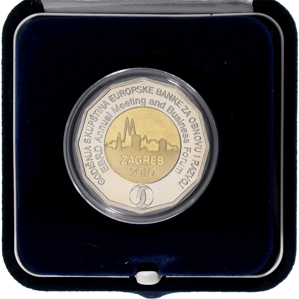 Croatia, 25 Kuna, Business Forum in Zagreb, 2010, Sveta Nedelja, Bi-Metallic