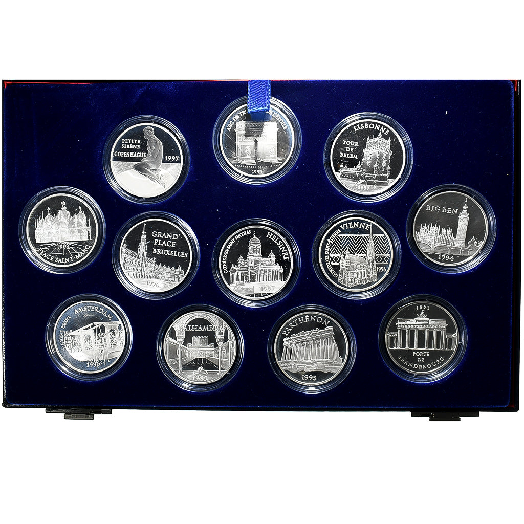 Francia, Set 12x100 Francs, Monuments et Sites d'Europe, 1993-1997, MDP, FS