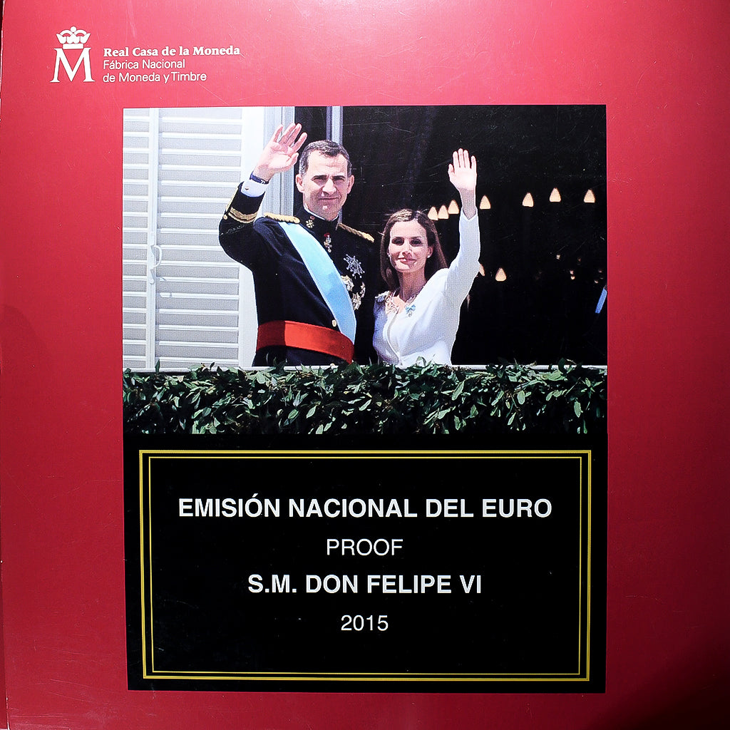 Spanien, Felipe VI, Set 1 ct. - 2 Euro + 2€, PP, 2015, Madrid, STGL