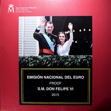 Spanien, Felipe VI, Set 1 ct. - 2 Euro + 2€, PP, 2015, Madrid, STGL