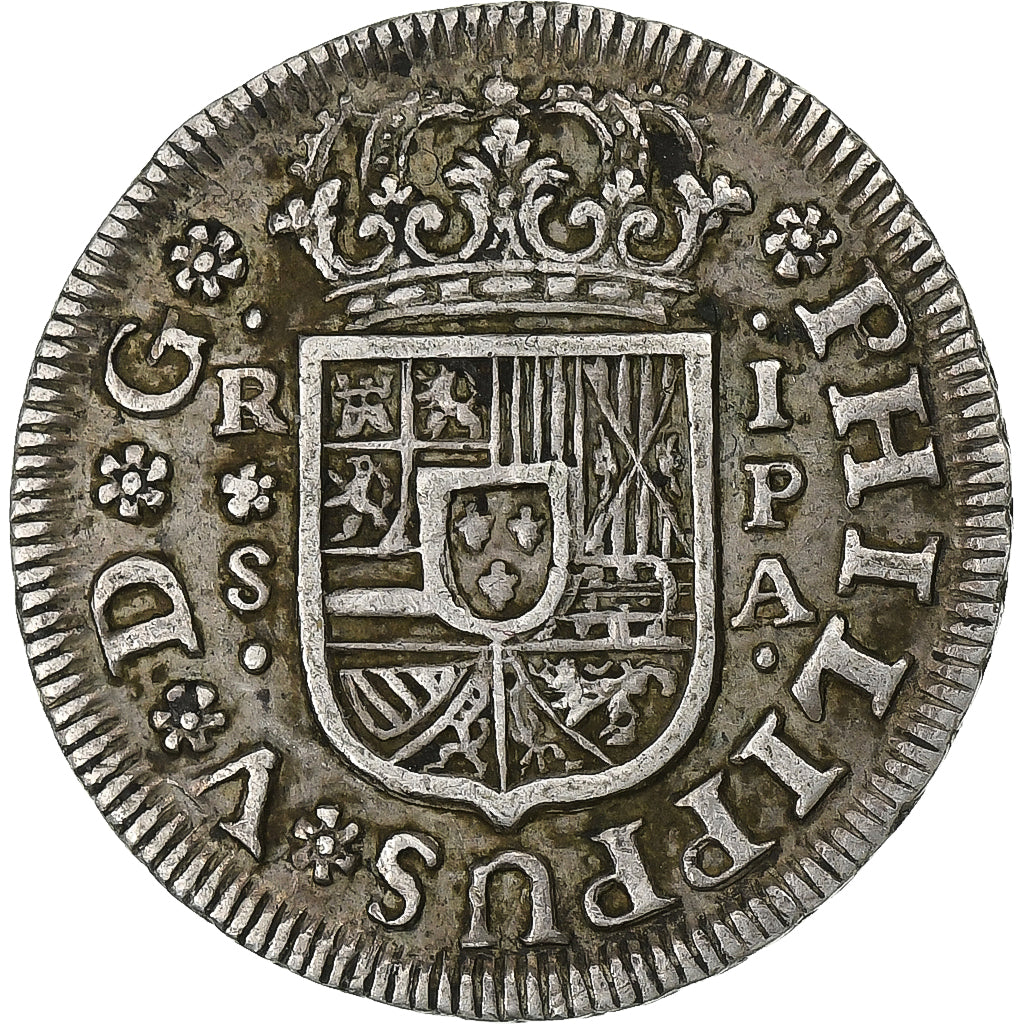 Spain, Philip V, 1 Réal, 1734, Seville, Silver, EF(40-45), KM:354