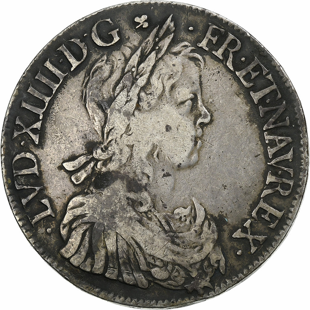 Francia, Louis XIV, Écu à la mèche longue, 1649, Montpellier, Argento, MB