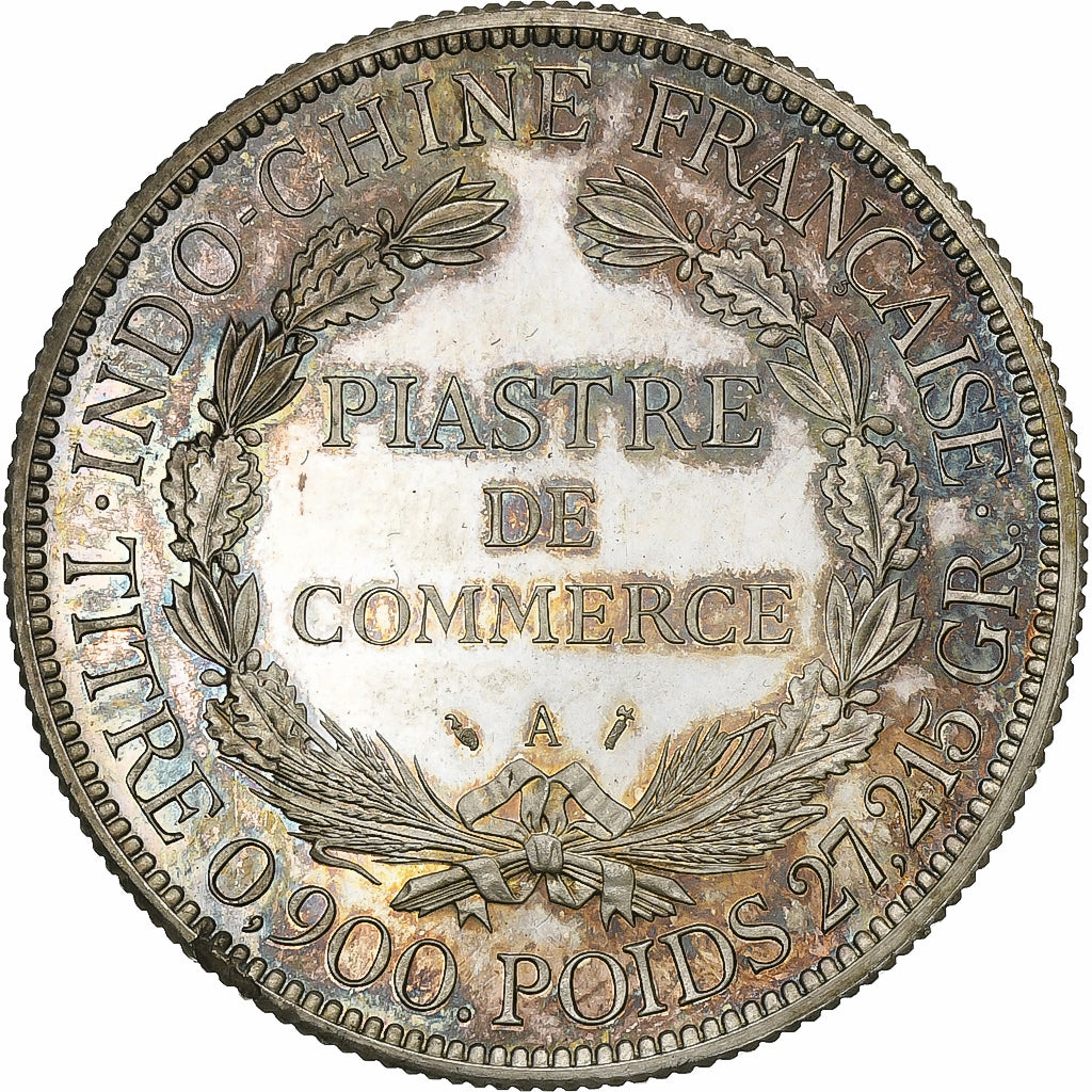 French Indochina, 1 Piastre, 1889, Paris, Proof Flan Bruni, Silver, MS(64), KM:5