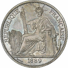 French Indochina, 50 Cent, 1889, Paris, Proof, Flan Bruni, Silver, MS(64), KM:4