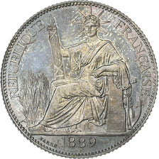 French Indochina, 20 Cent, 1889, Paris, Proof, Flan Bruni, Silver, MS(64), KM:3