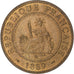 French Indochina, 1 Centième, 1889, Paris, Flan Bruni, Bronze, MS(64), KM:1