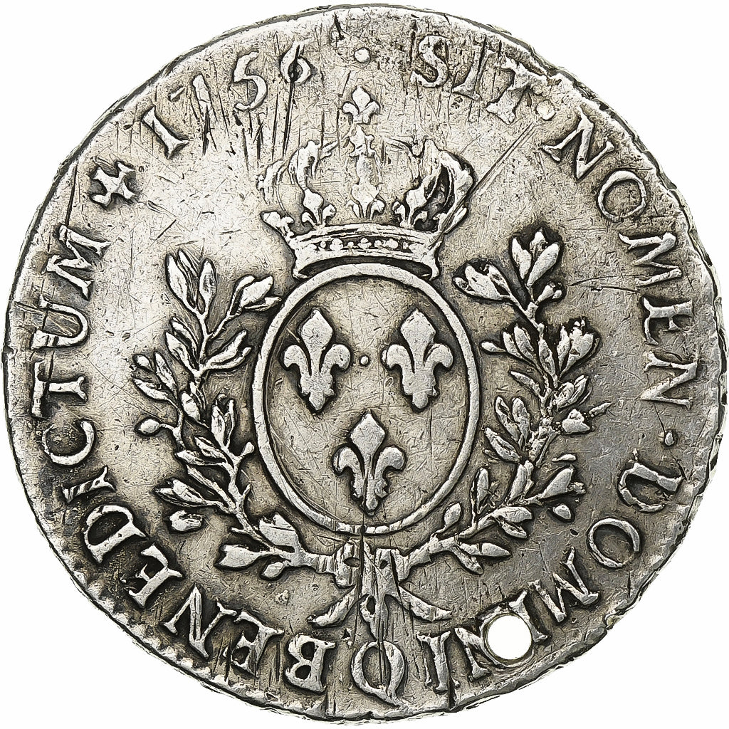 Francia, Louis XV, Écu au bandeau, 1756, Perpignan, Argento, MB, Gadoury:322