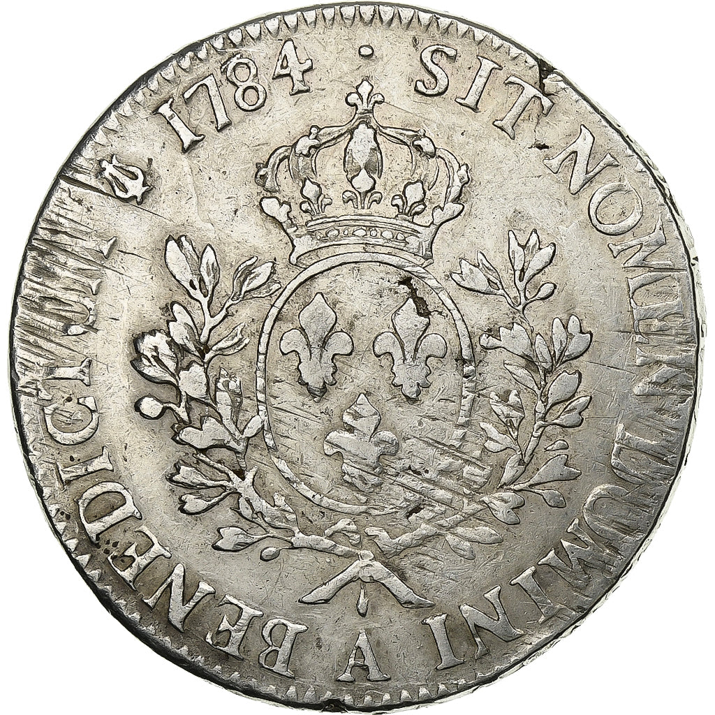 France, Louis XVI, Ecu aux branches d'olivier, 1784, Paris, Silver, EF(40-45)