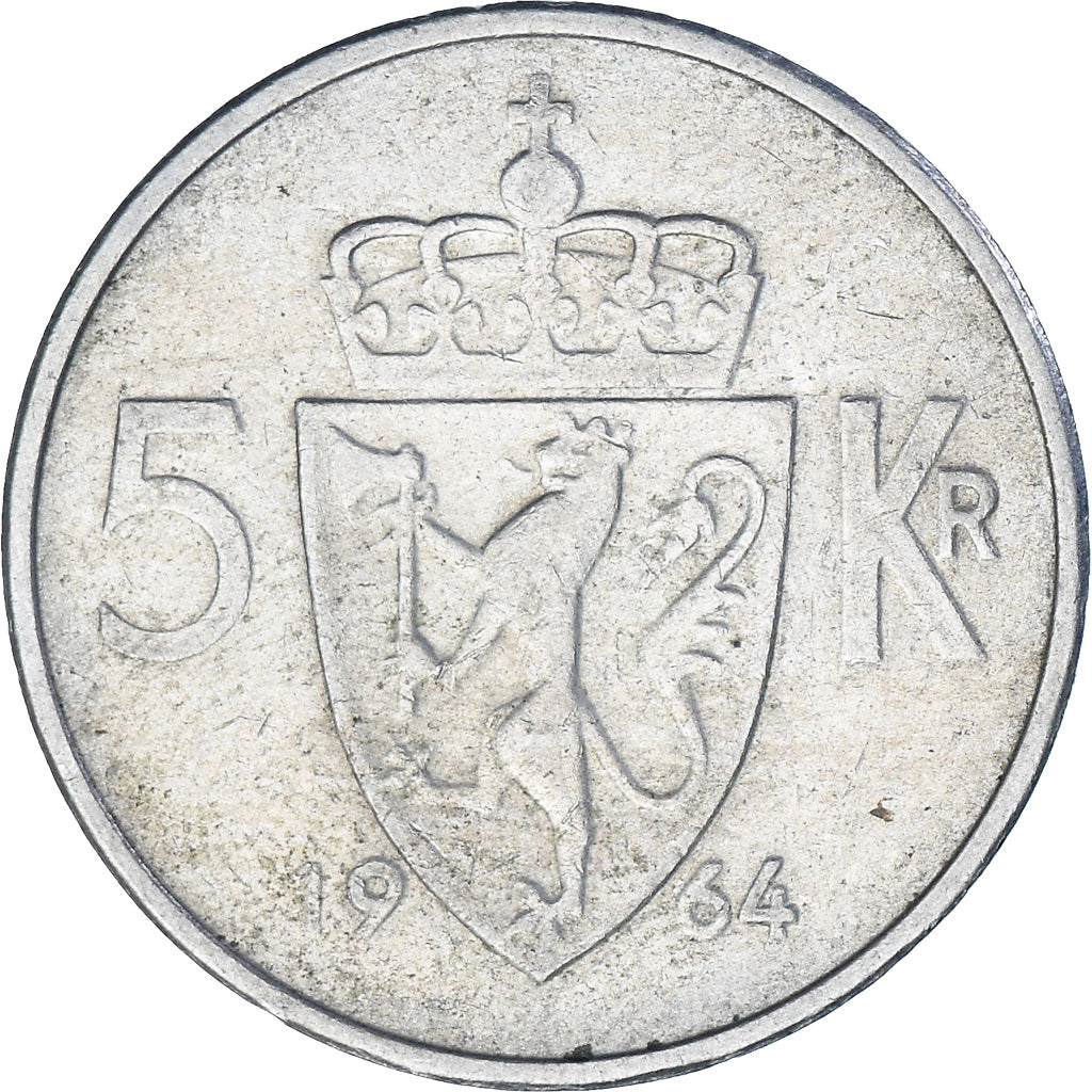 Norwegia, 5 Kroner, 1964