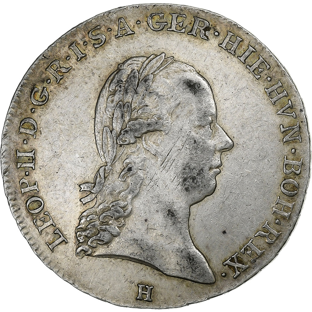 Austrian Netherlands, Leopold II, 1/4 Kronenthaler, 1791, Günzburg, Silver
