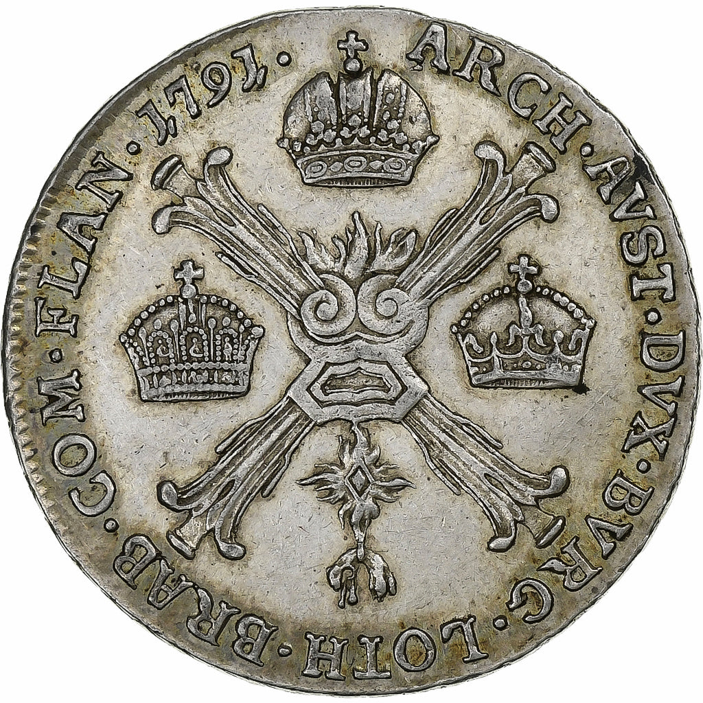 Austrian Netherlands, Leopold II, 1/4 Kronenthaler, 1791, Günzburg, Silver