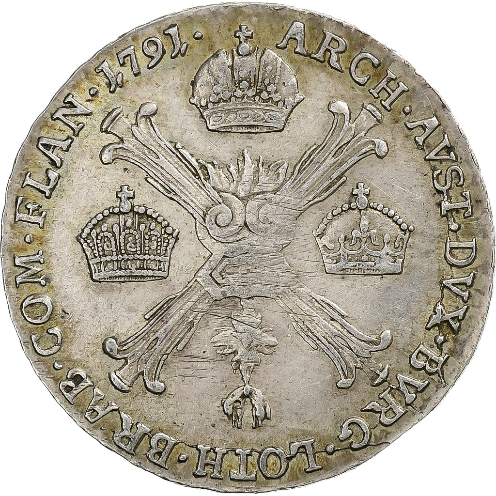 Austrian Netherlands, Leopold II, 1/4 Kronenthaler, 1791, Günzburg, Silver