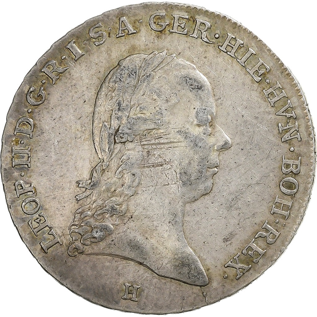 Países Baixos Austríacos, Leopold II, 1/4 Kronenthaler, 1791, Günzburg