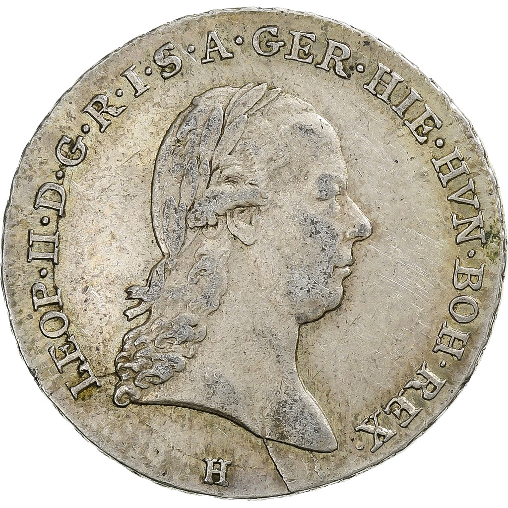 Austrian Netherlands, Leopold II, 1/4 Kronenthaler, 1791, Günzburg, Silver