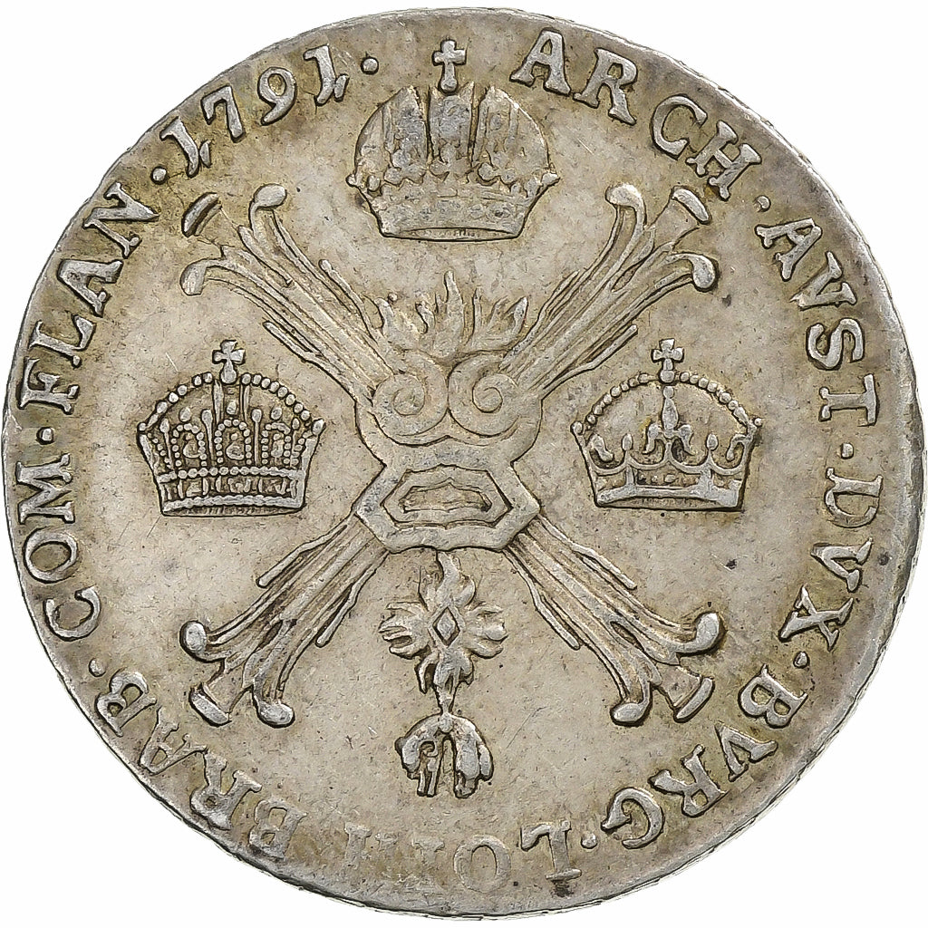 Paesi Bassi austriaci, Leopold II, 1/4 Kronenthaler, 1791, Günzburg, Argento