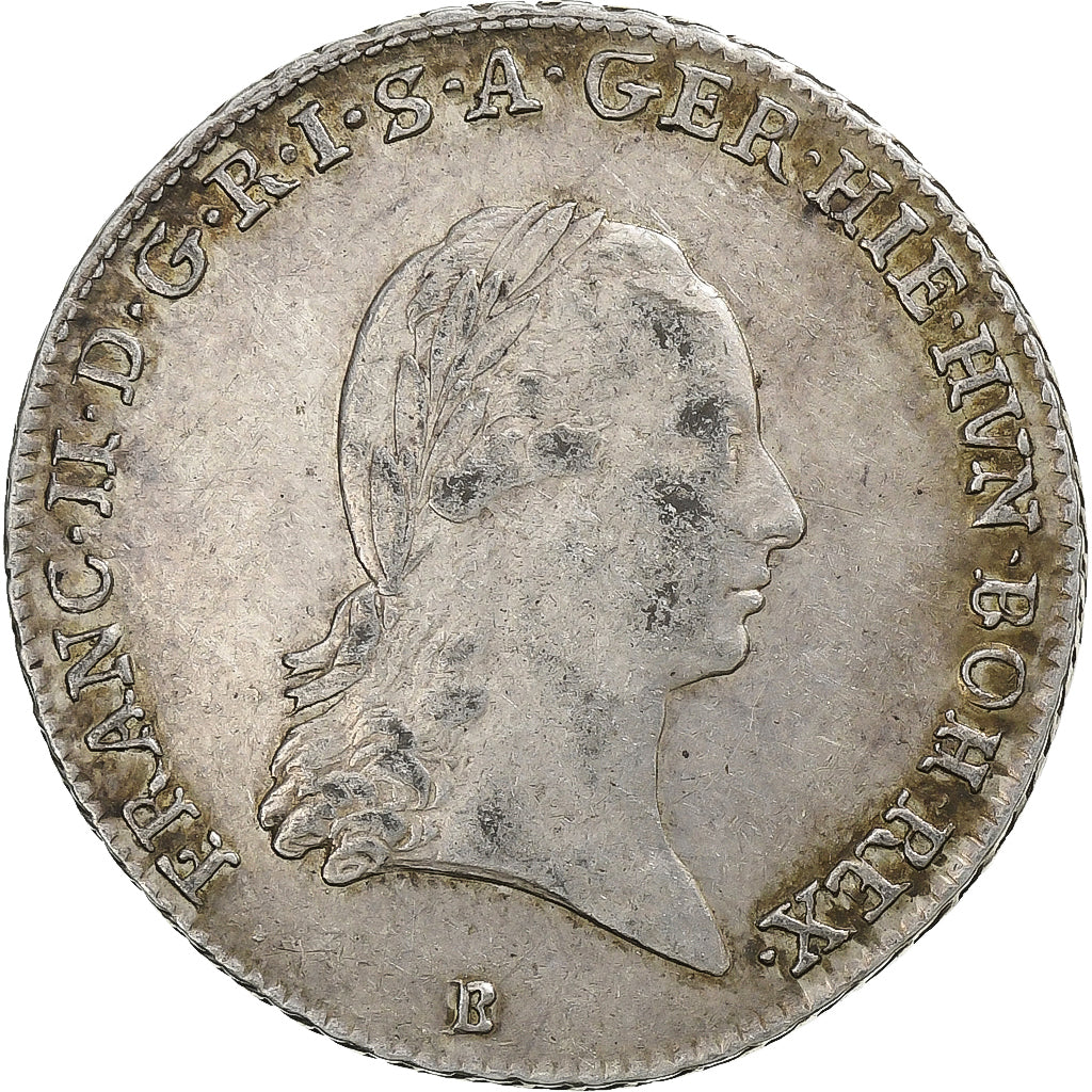Paesi Bassi austriaci, Francis  II, 1/4 Kronenthaler, 1793, Kremnica, Argento