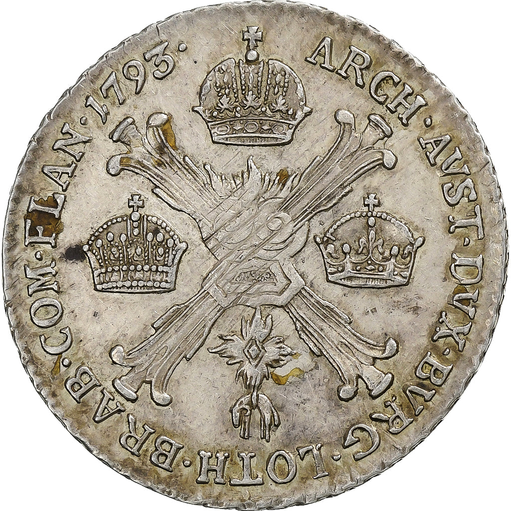 Paesi Bassi austriaci, Francis  II, 1/4 Kronenthaler, 1793, Kremnica, Argento
