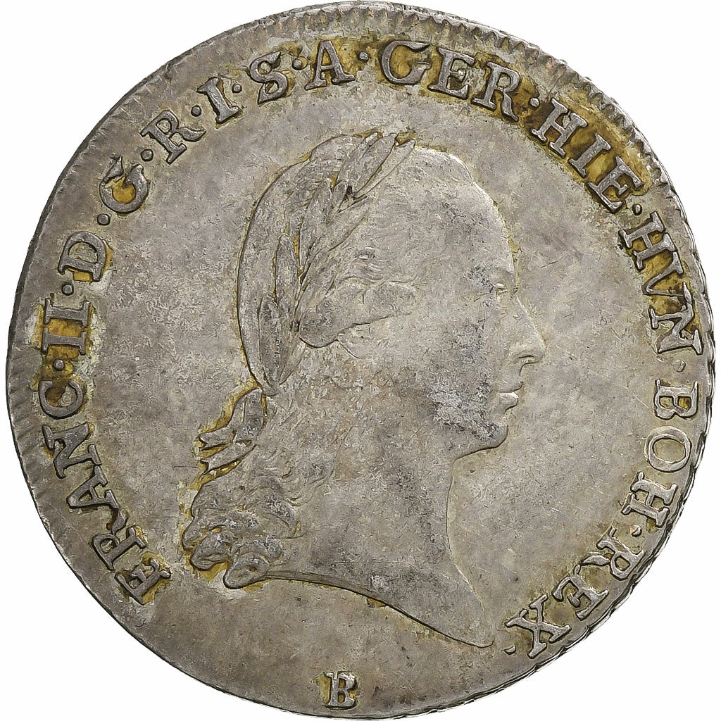 Austrian Netherlands, Francis II, 1/4 Kronenthaler, 1793, Kremnica, Silver