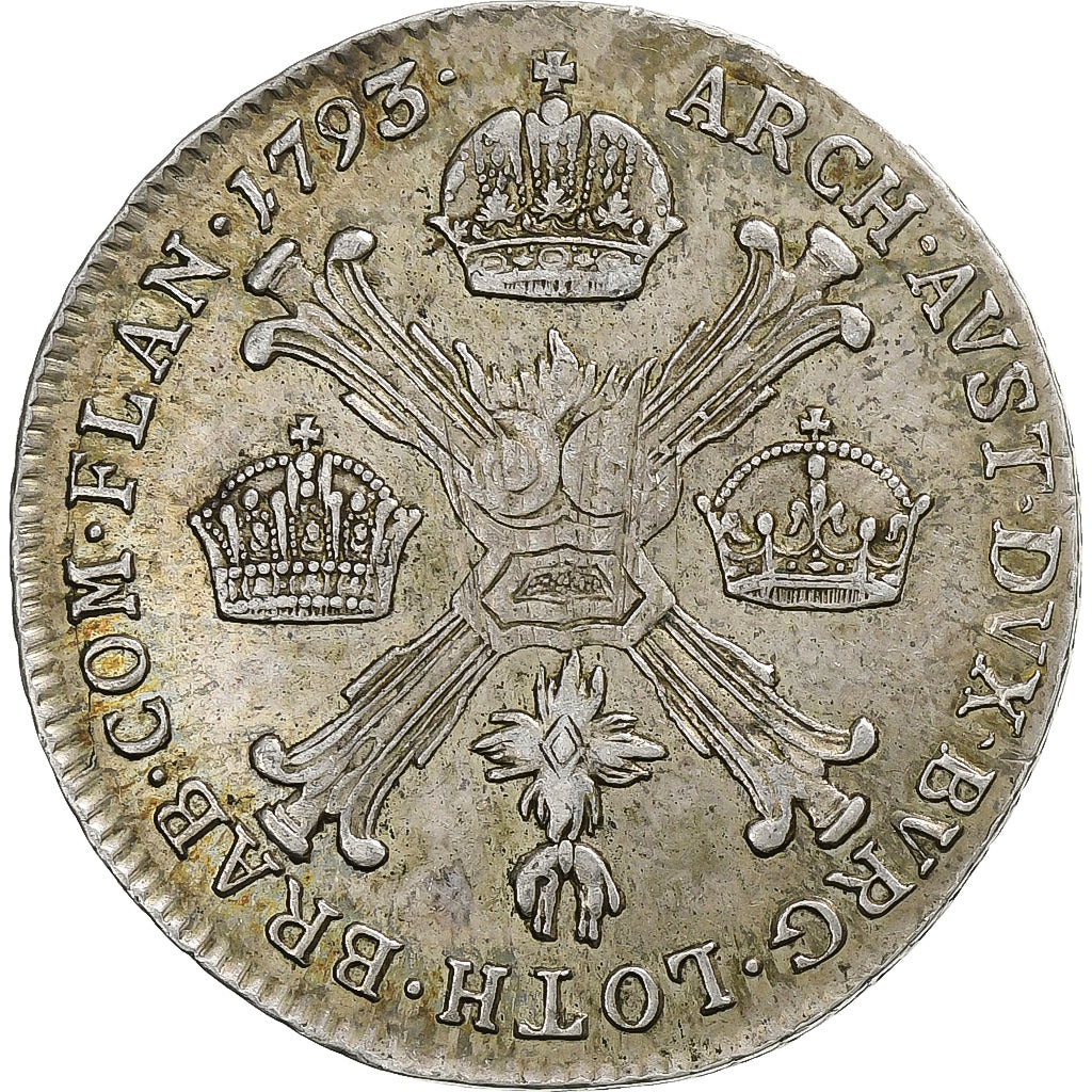 Austrian Netherlands, Francis II, 1/4 Kronenthaler, 1793, Kremnica, Silver