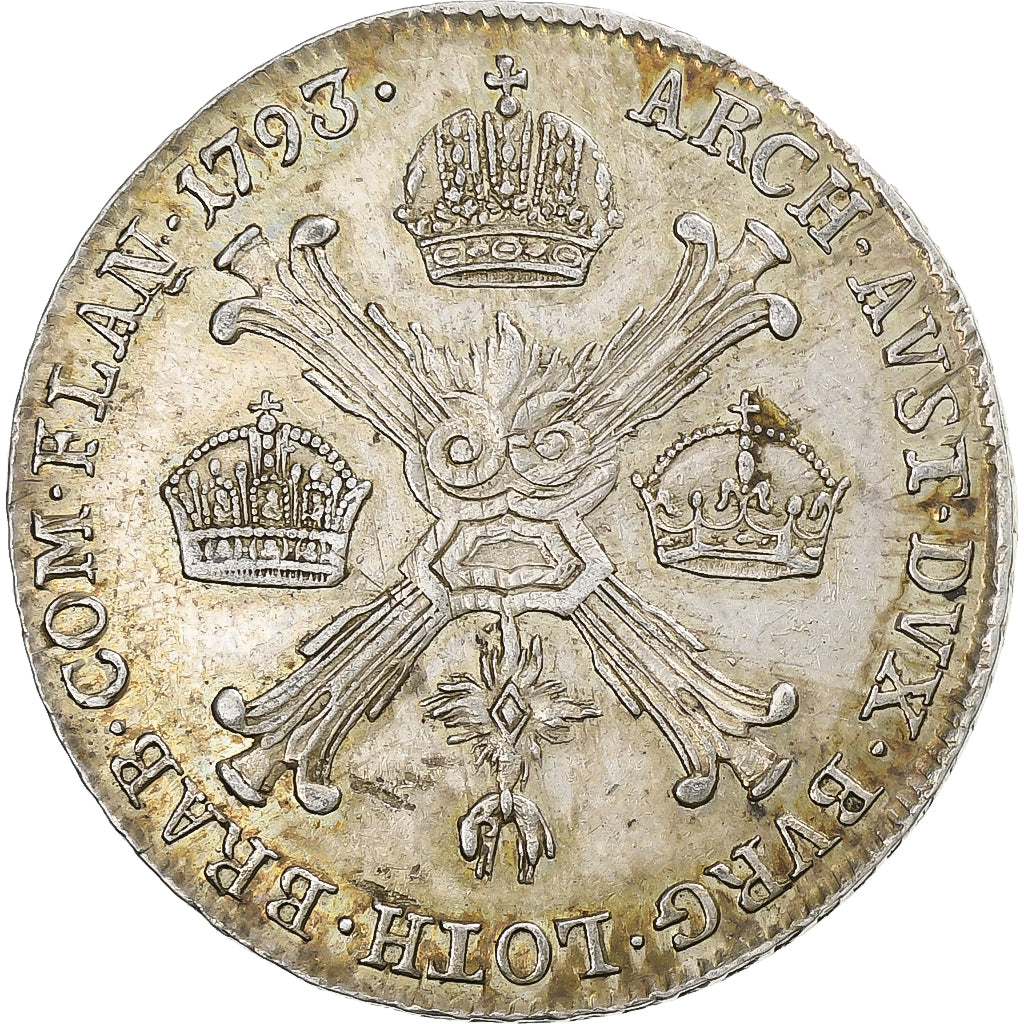 Austrian Netherlands, Francis II, 1/4 Kronenthaler, 1793, Kremnica, Silver