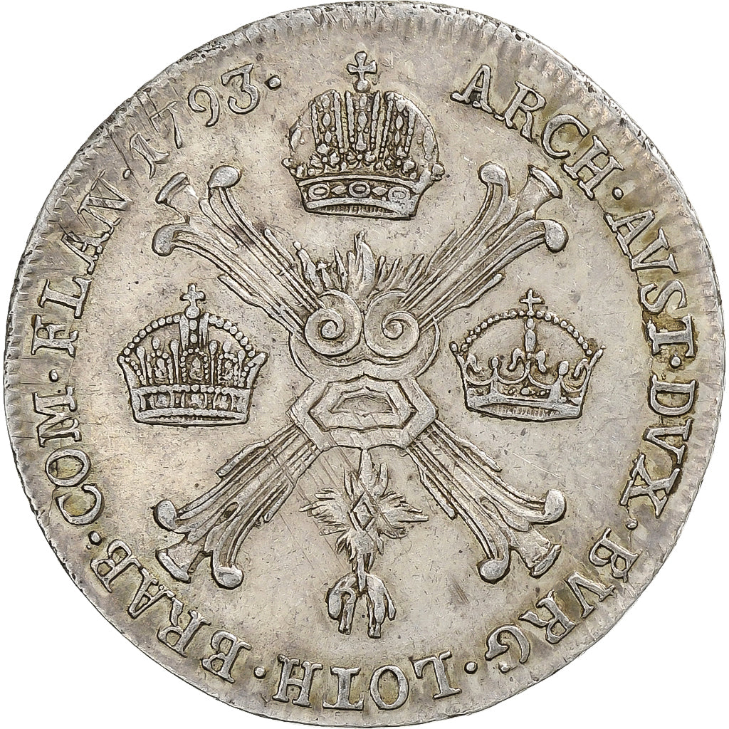 Paesi Bassi austriaci, Francis  II, 1/4 Kronenthaler, 1793, Kremnica, Argento
