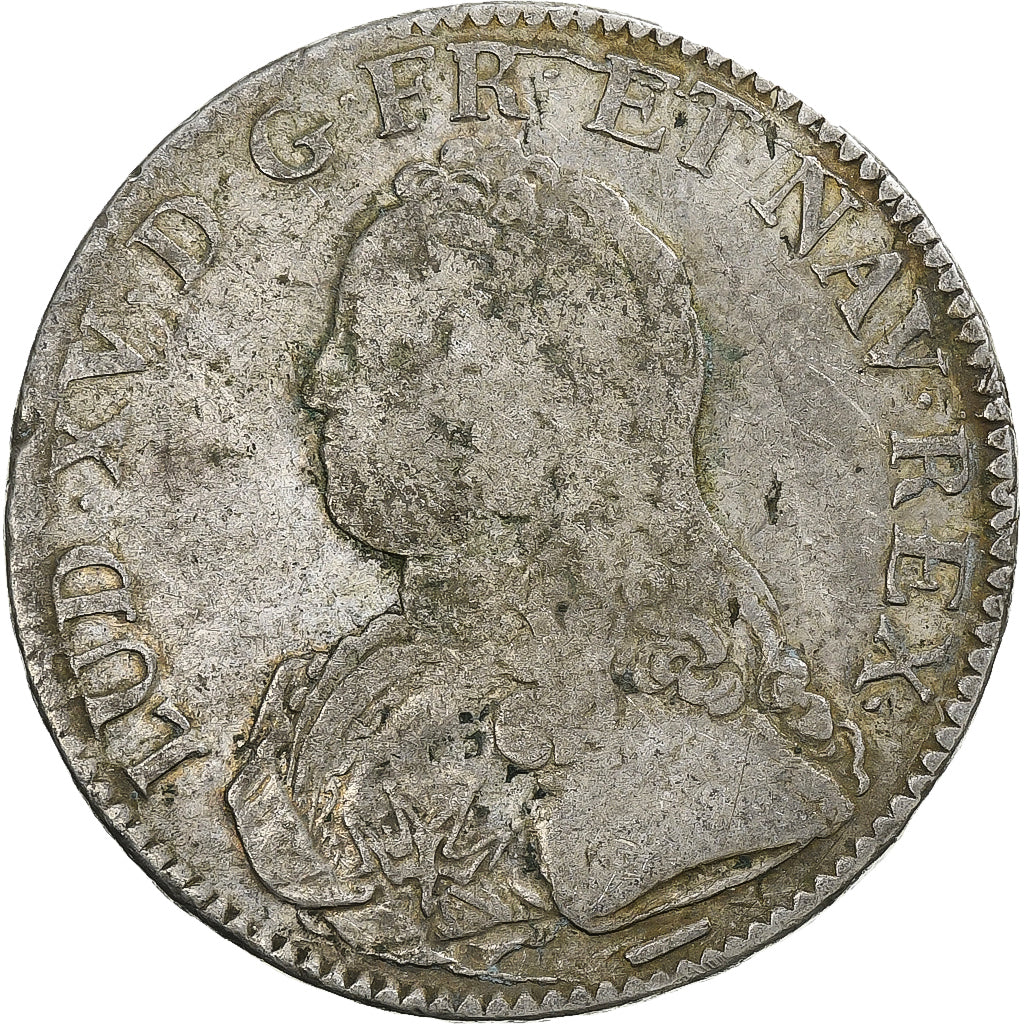 France, Louis XV, Ecu aux branches d'olivier, 1726, Lille, Silver, VF(20-25)