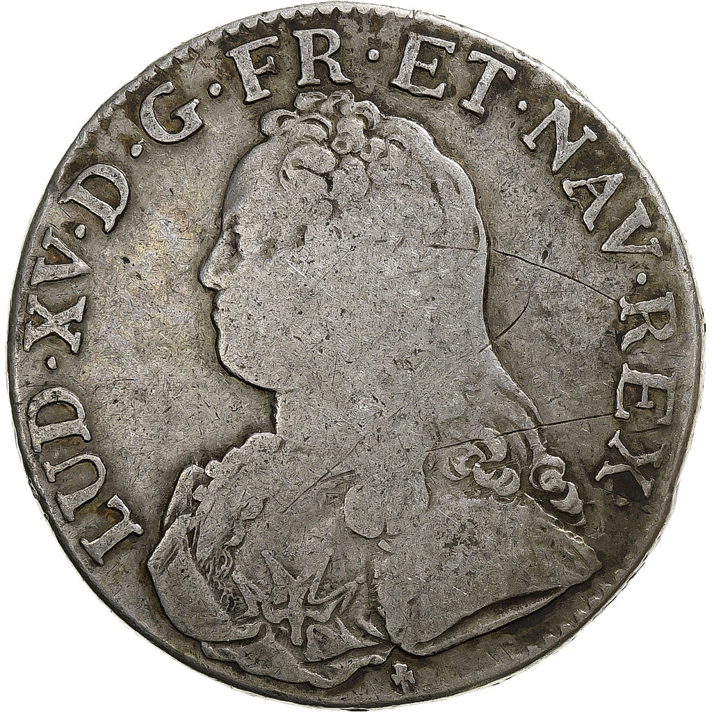 France, Louis XV, Ecu aux branches d'olivier, 1726, Riom, Silver, VF(20-25)