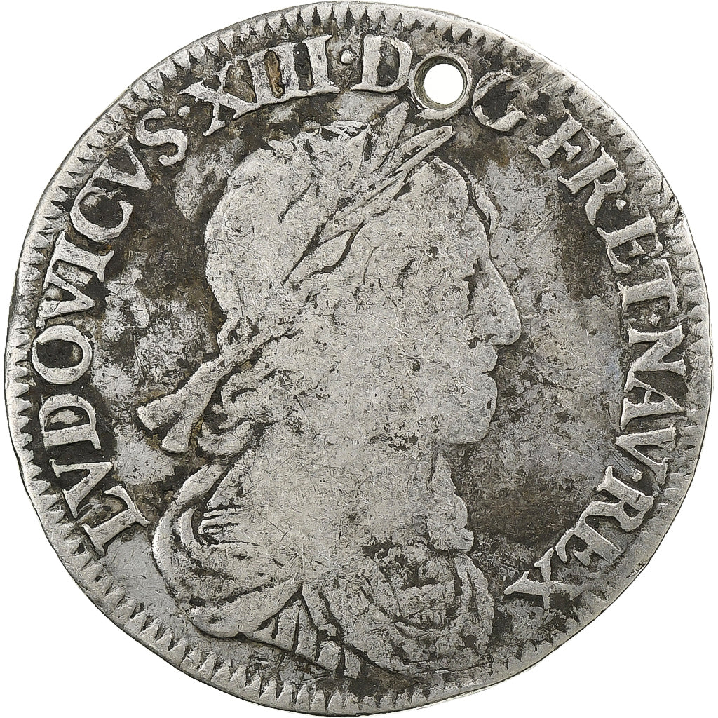 Francia, Louis XIII, 1/4 écu, 2e poinçon de Warin, 1643, Paris, Argento, MB