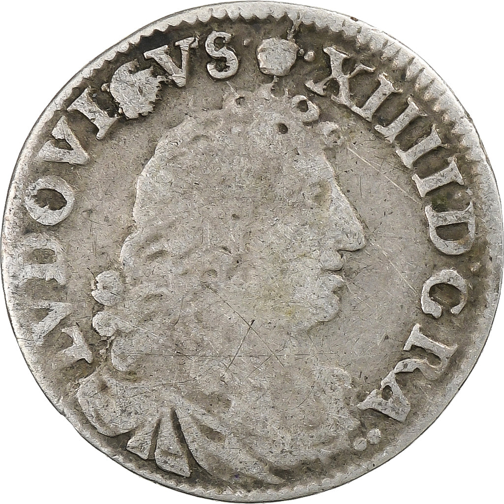 França, Louis XIV, 4 Sols des Traitants, 1676, Vimy, Prata, VF(20-25)