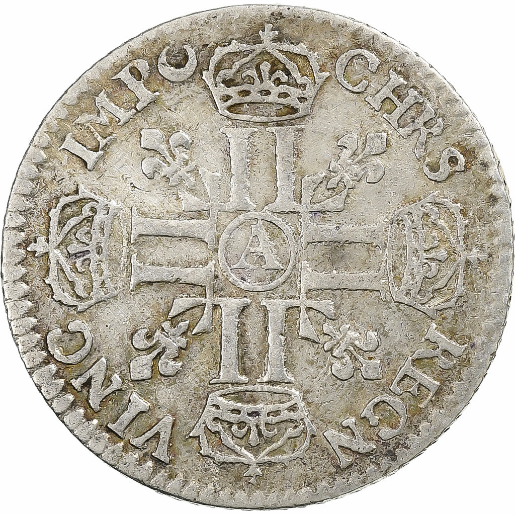Francia, Louis XIV, 1/12 Ecu aux 8 L, 1691, Paris, Argento, BB, Gadoury:118