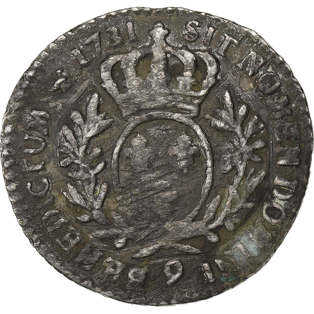 France, Louis XV, 1/10 Écu aux branches d'olivier, 1731, Rennes, Silver