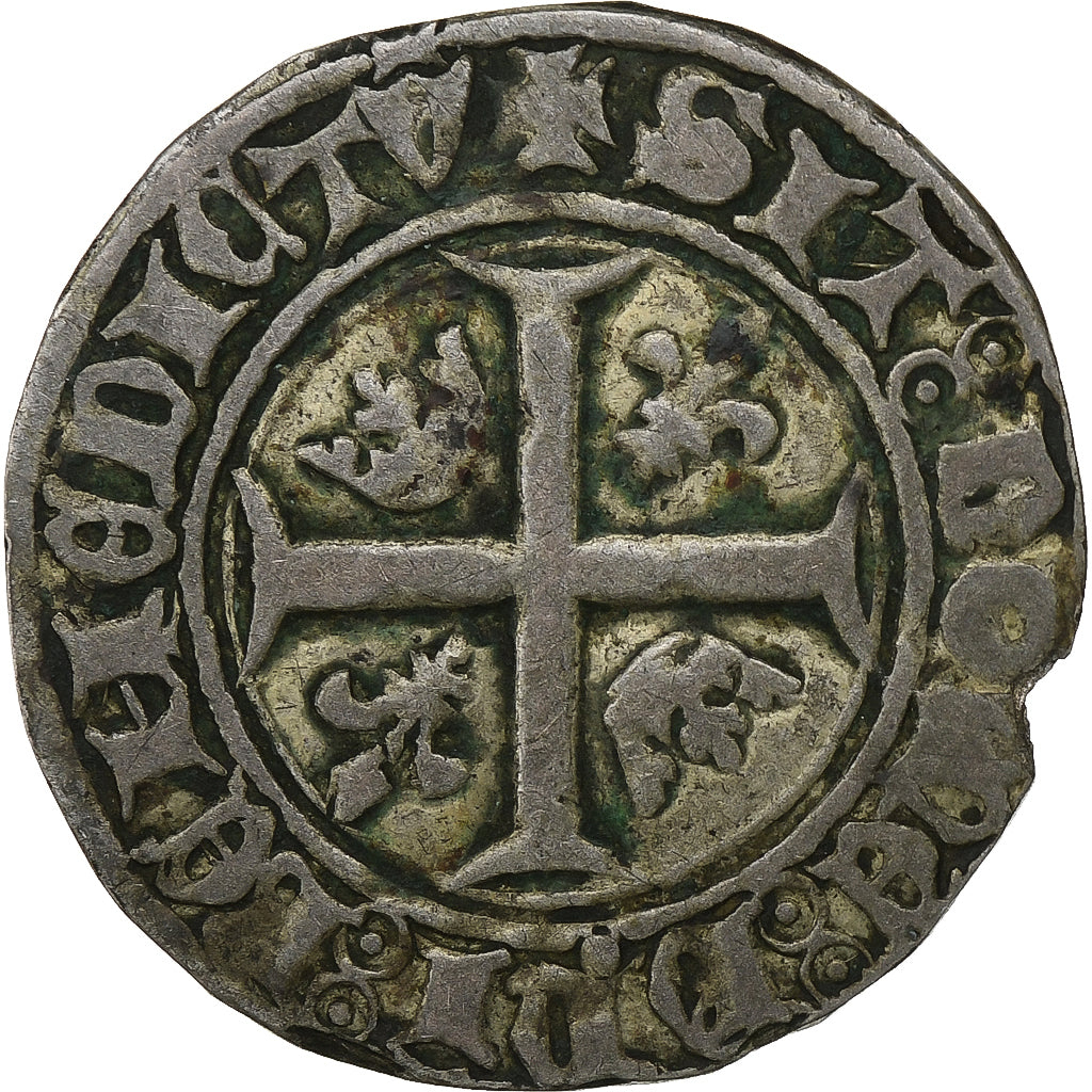 Frankreich, Charles VI, Blanc Guénar, 1389, La Rochelle, 2nd Emission, Billon