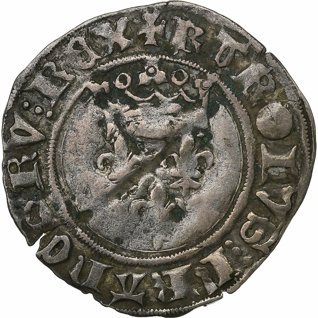 France, Charles VI, Florette, 1417, Cremieu, 1st issue, Billon, VF(20-25)