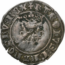 France, Charles VI, Florette, 1417, Cremieu, 1st issue, Billon, VF(20-25)