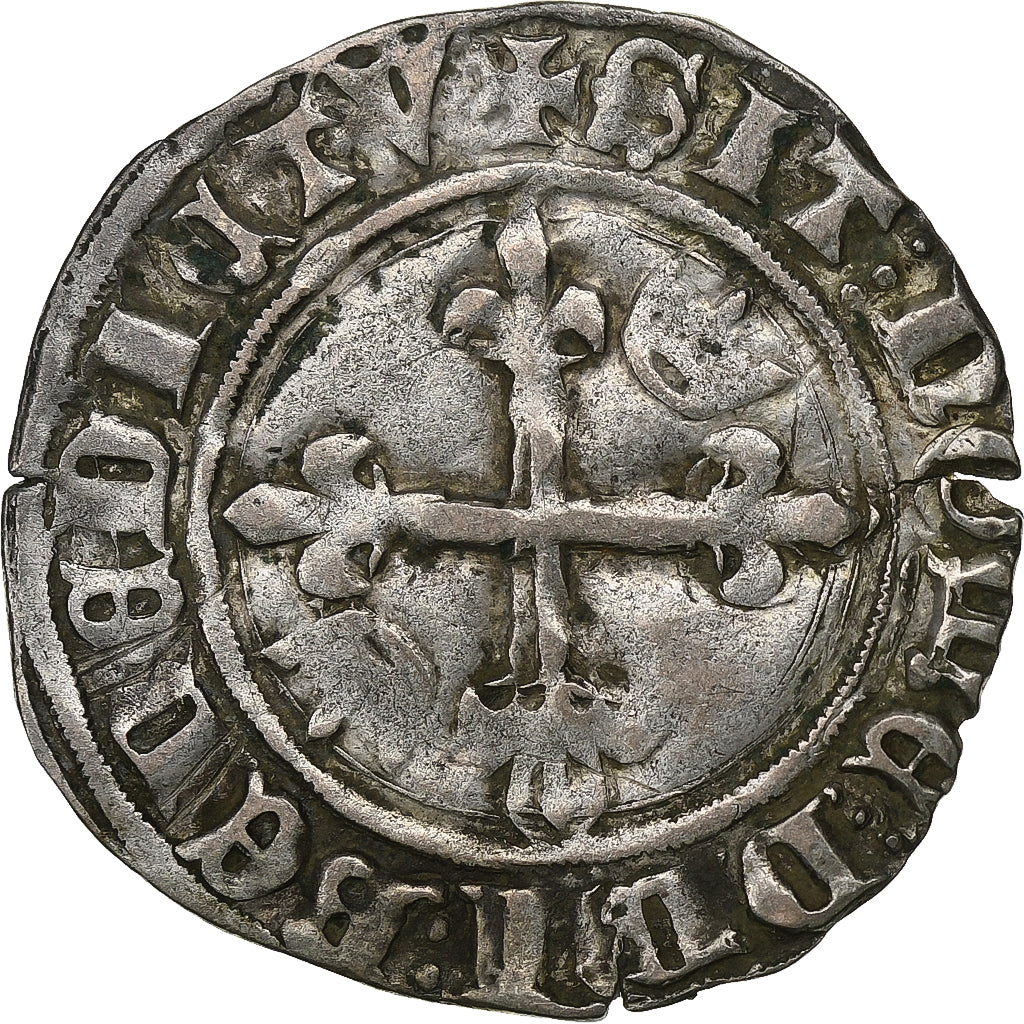 France, Charles VI, Florette, 1417, Cremieu, 1st issue, Billon, VF(20-25)