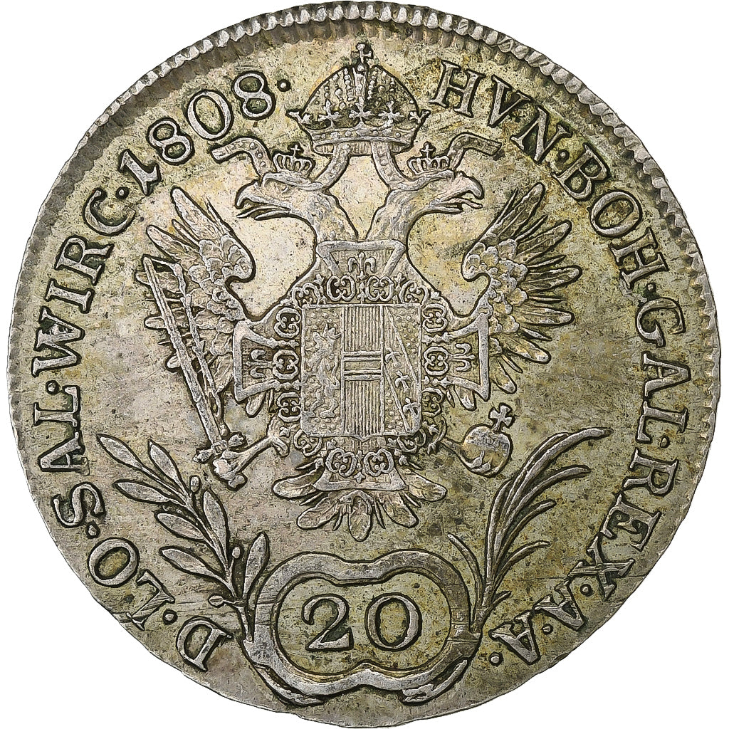 Austria, Franz I, 20 Kreuzer, 1808, Vienna, Silver, EF(40-45), KM:2141