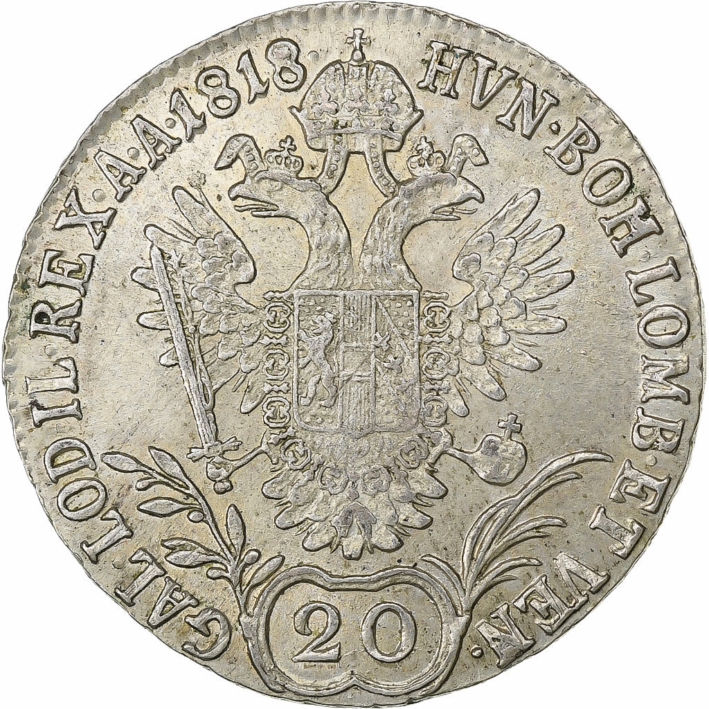Autriche, François Ier, 20 Kreuzer, 1818, Kremnica, Argent, TTB, KM:2143