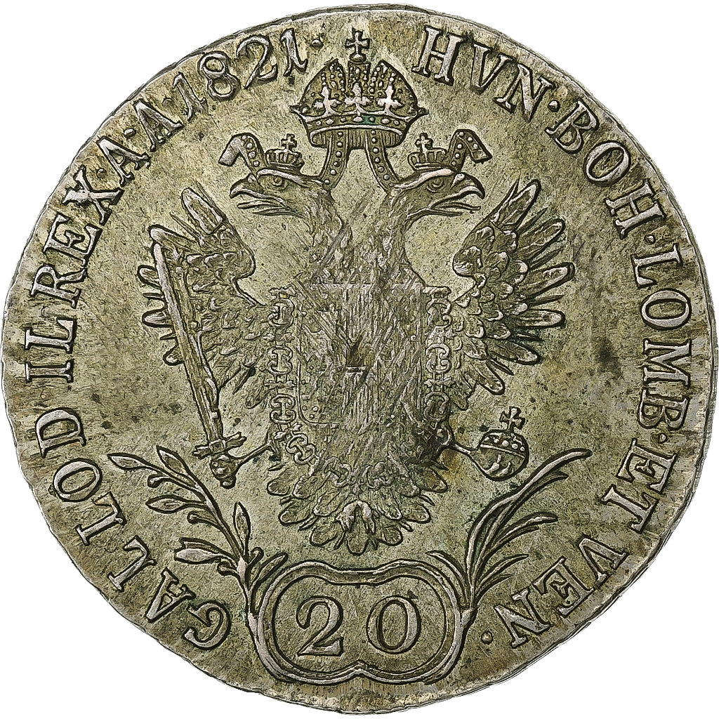 Austria, Franz I, 20 Kreuzer, 1821, Alba Iulia, Argento, MB+, KM:2143