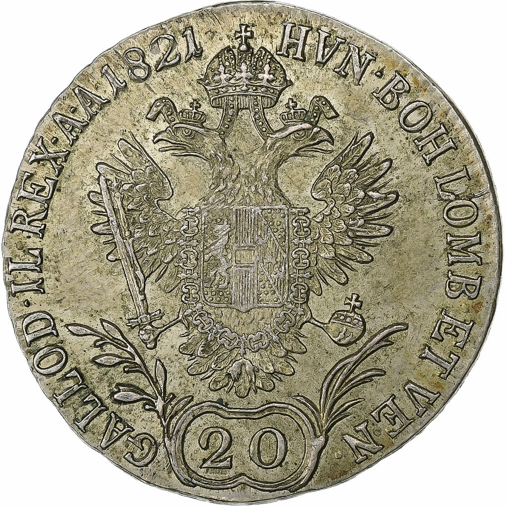 Österreich, Franz I, 20 Kreuzer, 1821, Alba Iulia, Silber, S+, KM:2143