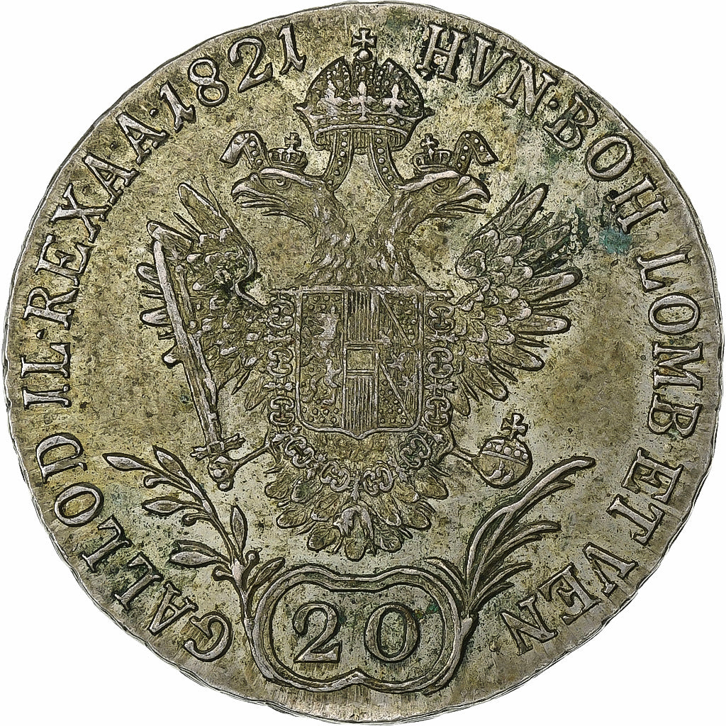 Austria, Franz I, 20 Kreuzer, 1821, Alba Iulia, Silver, VF(30-35), KM:2143