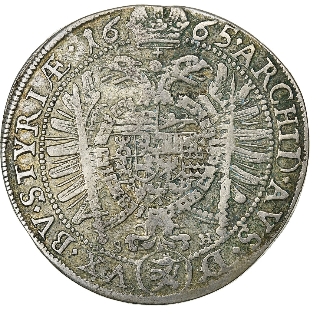 Austria, Leopold I, 15 Kreuzer, 1665, Graz, Silver, VF(30-35), KM:1235