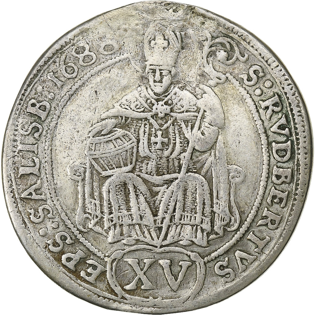 Bishopric of Salzburg, Johann Ernst von Thun, 15 Kreuzer, 1688, Prata