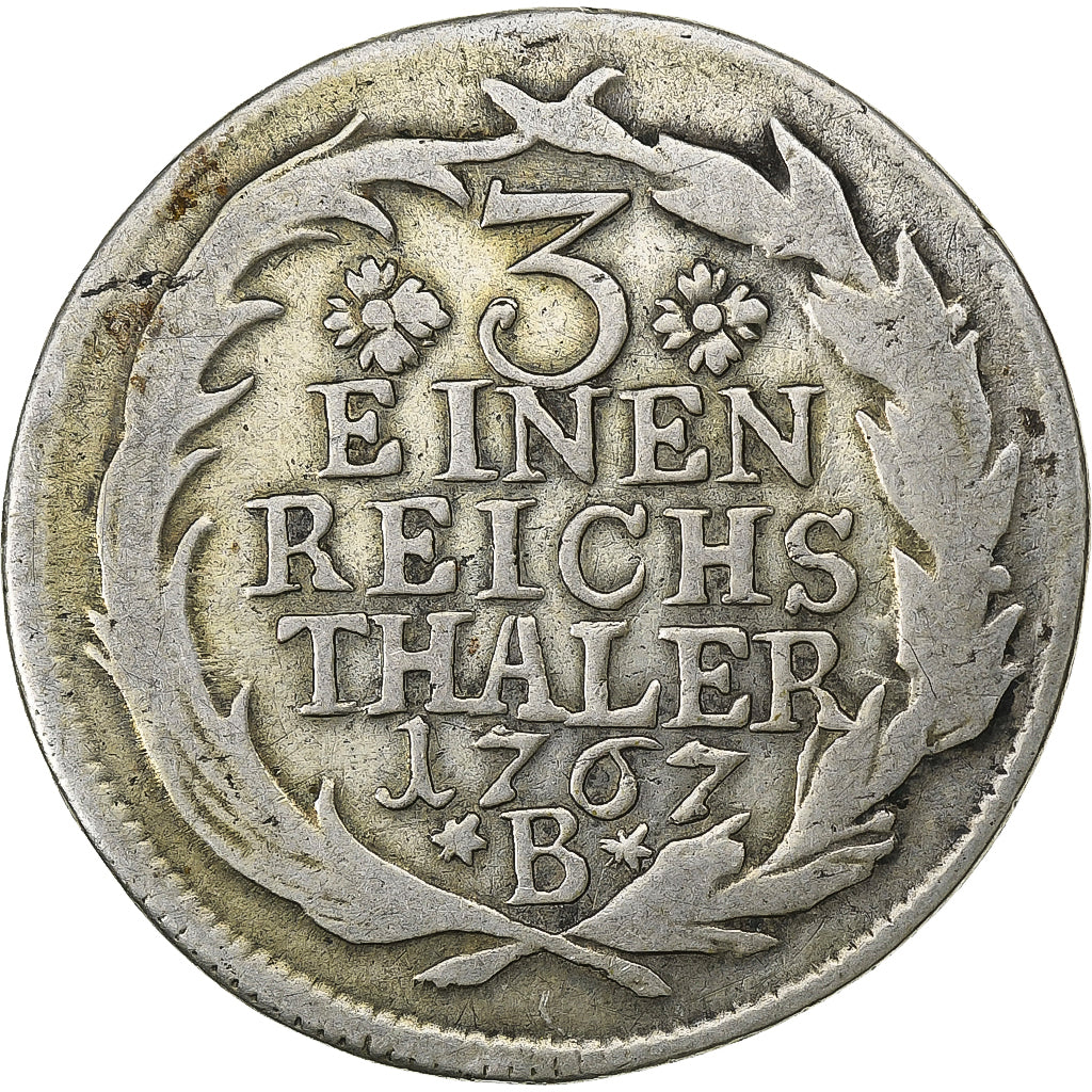 Kingdom of Prussia, Friedrich II, 1/3 reichsthaler, 1767, Wroclaw, Plata, BC+