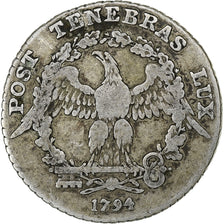 Republic of Geneva, 15 Sols, 1794, Silver, VF(20-25), KM:97