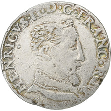 Francia, Henri II, Teston à la tête nue, 1555, Toulouse, Plata, BC+