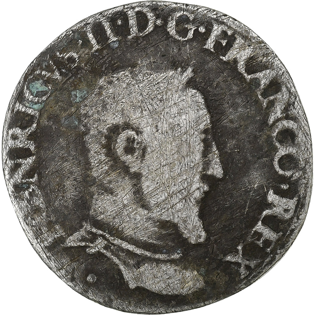 Frankrijk, Henri II, Teston à la tête nue, 1553, Lyon, Zilver, FR