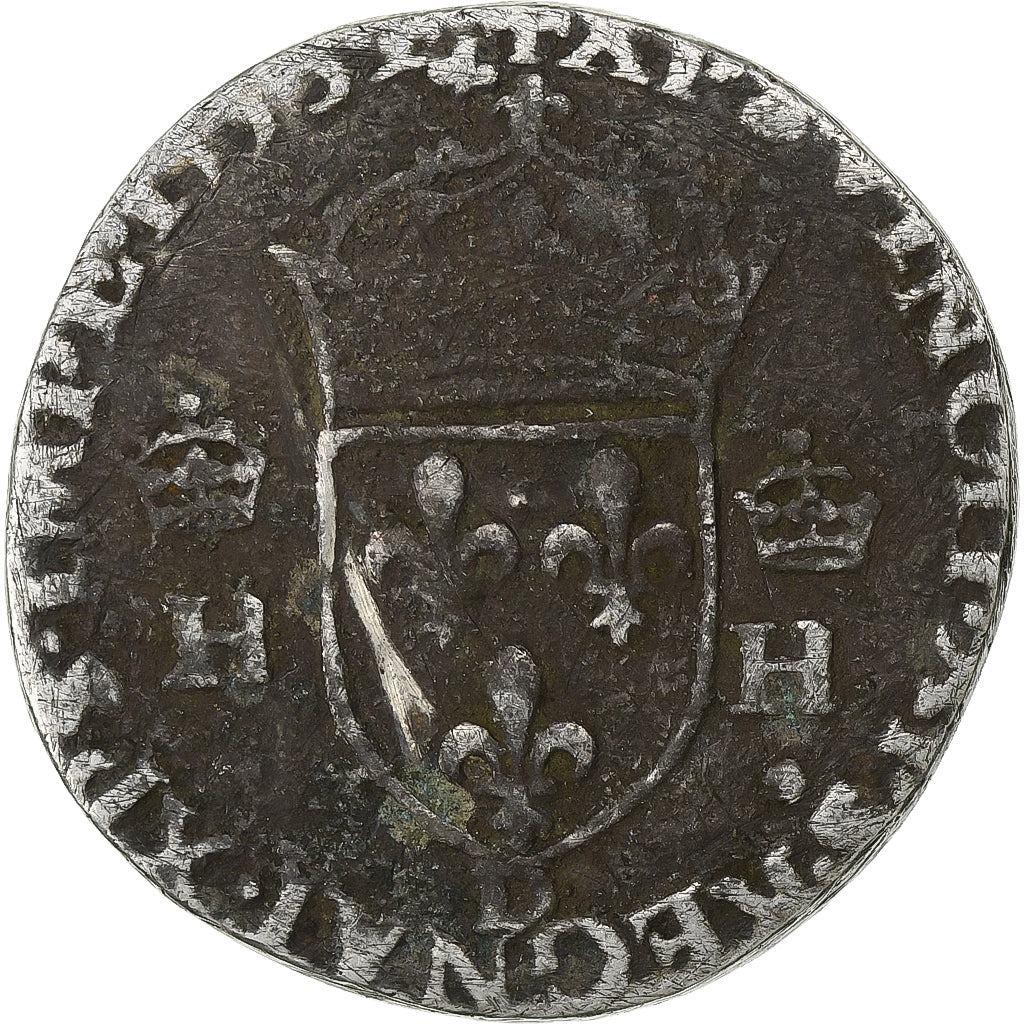 Frankrijk, Henri II, Teston à la tête nue, 1553, Lyon, Zilver, FR