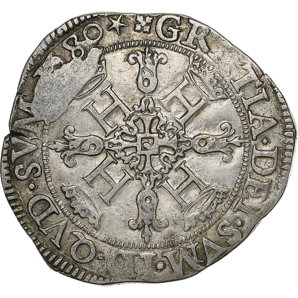 Kingdom of Navarre, Henri II de Béarn, Franc, 1580, Zilver, FR, Duplessy:1321