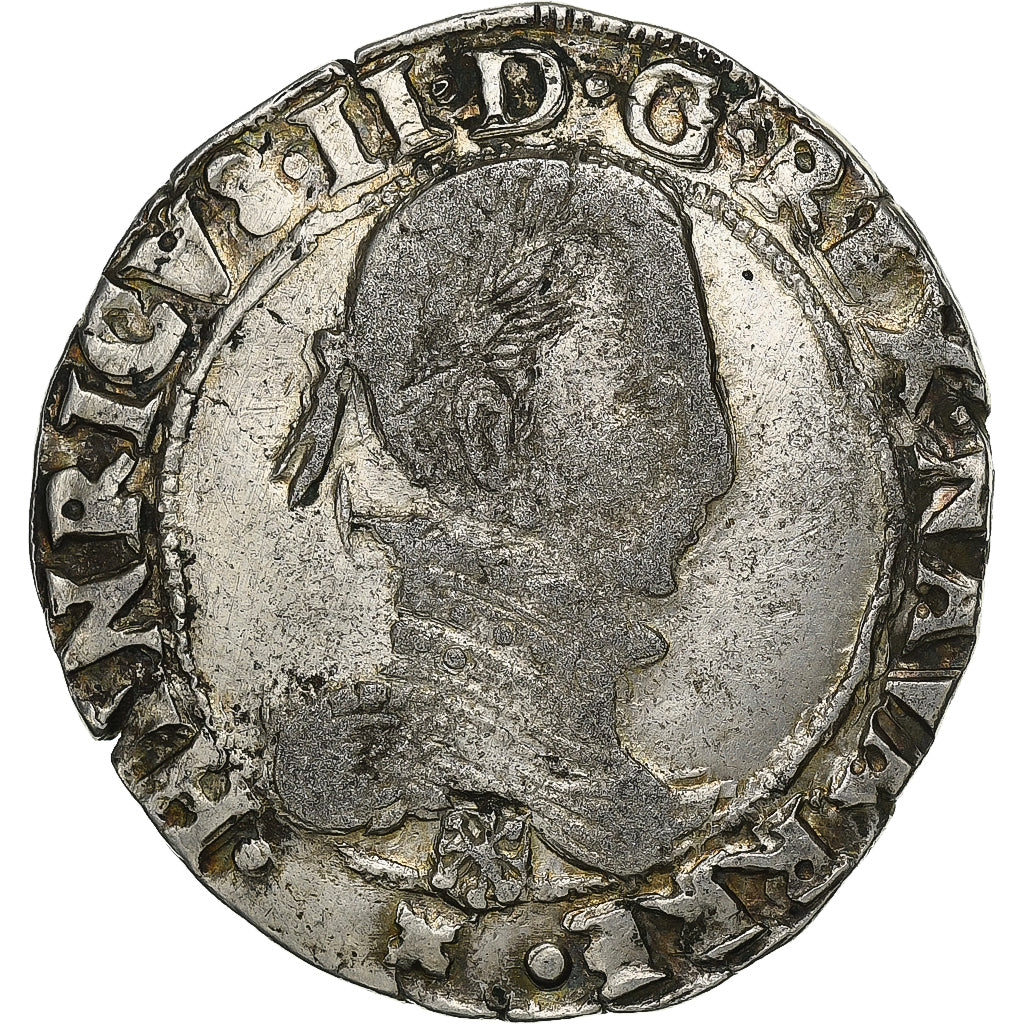 Kingdom of Navarre, Henri II de Béarn, Franc, 1584, Saint-Palais, Plata, BC+
